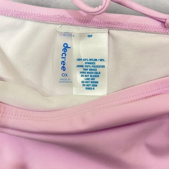 New Decree French Orchid Ruched High Rise Bikini Set Pink Bottom 0X‎ Top 1X - Picture 8 of 10